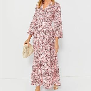 Red & White Floral Wendy Wrap Maxi Dress